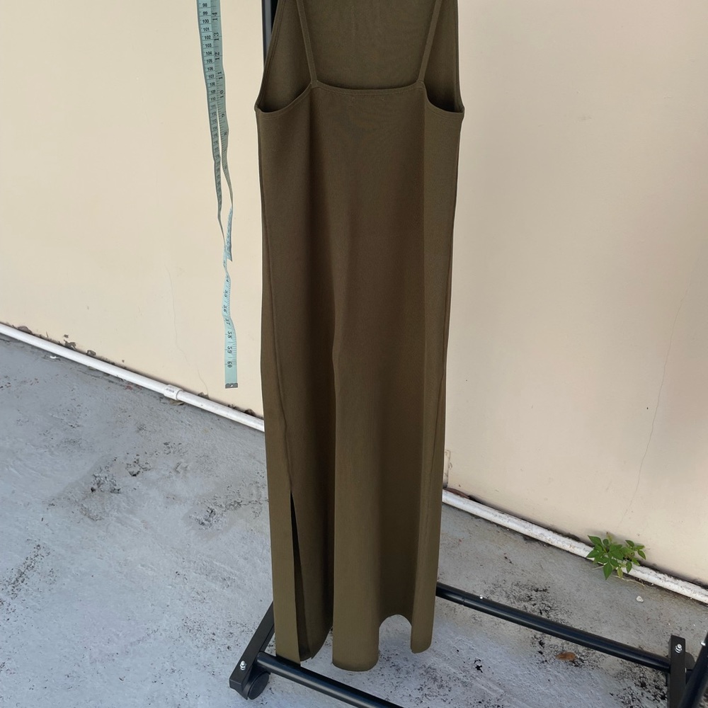 Massimo Dutti Green Knit Spaghetti Strap Slip Dress - Picture 13 of 14